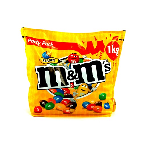M&M'S Peanut Milk Chocolate Party Bulk Bag, Chocolate Gift & Movie Night  Snacks, 1kg