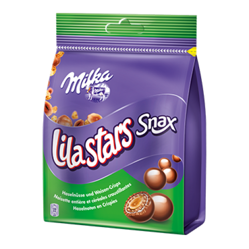 Milka Lila Stars Snax (Hazelnuts & Crispy) 100g